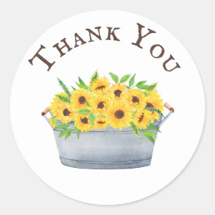 Sticker Rond Bouquet Merci de lavabo Jaune