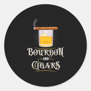Sticker Rond Bourbon Et Cigares
