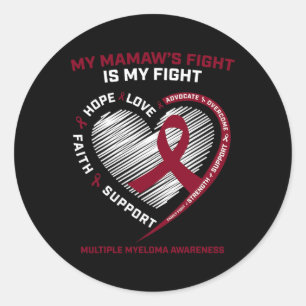 Sticker Rond Bourgogne Cancer du Sang Mamaw Lutter contre le my