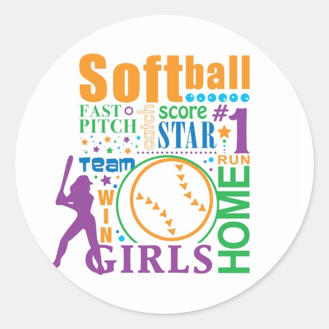 Sticker Rond Bourne Softball (Devant)