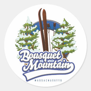Sticker Rond Bousquet Mountain Massachusetts logo Ski
