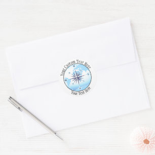 Sticker Rond Boussole Rose Voile Océan Icône personnalisée