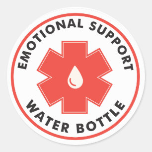 Sticker Rond Bouteille d'eau de support émotionnel