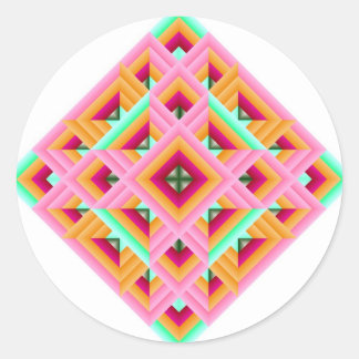 Sticker Rond Bouteille en diamant en rose et vert