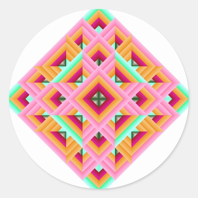 Sticker Rond Bouteille en diamant en rose et vert (Devant)
