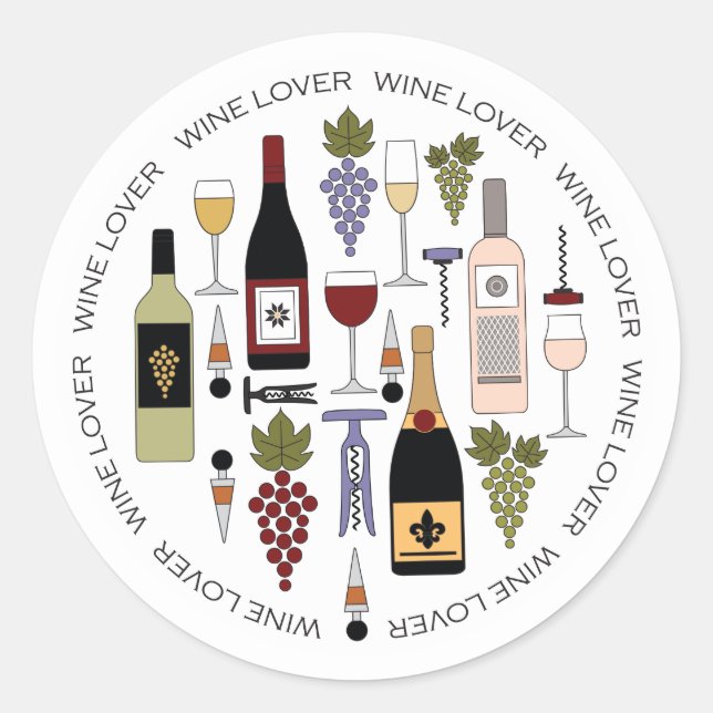 Sticker Rond Bouteilles, Lunettes et Accessoires Motif C (Devant)