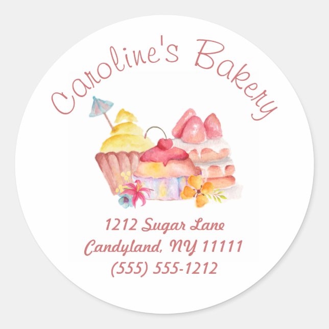 Sticker Rond Boutique boulangerie, pâtisseries et pâtisseries (Devant)