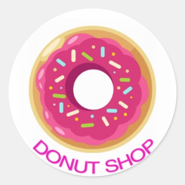 Sticker Rond Boutique de beignes (Devant)