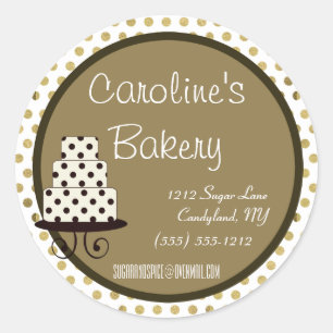 Sticker Rond Boutique de boulangerie et de boulangerie, Gold Po