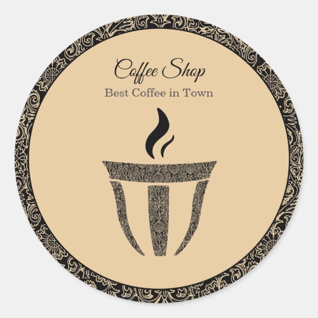 Sticker Rond Boutique de café simple ornement professionnel (Devant)
