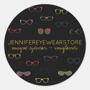 Sticker Rond Boutique de Lunettes de Soleil Modernes Magasin d'