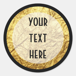 Sticker Rond Boutique de luxe en or moderne sur bande blanche n