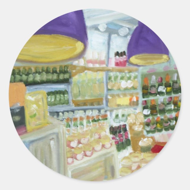 STICKER ROND BOUTIQUE GASTRONOMIQUE FRANÇAIS (Devant)