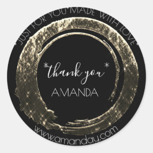 Sticker Rond Boutique Merci Web Nom Boutique Black Gold