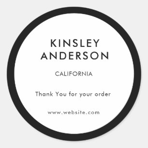 Sticker Rond Boutique minimaliste de luxe blanc et noir