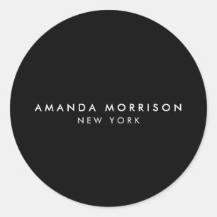 Sticker Rond Boutique minimaliste de luxe noir