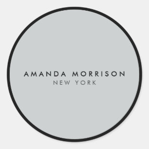 Sticker Rond Boutique minimaliste de luxe noir/gris