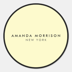 Sticker Rond Boutique minimaliste de luxe noir/jaune