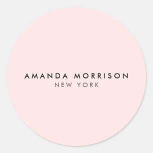 Sticker Rond Boutique minimaliste de luxe rose