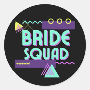 Sticker Rond Bouton Bachelorette de l'équipe de mariée personna