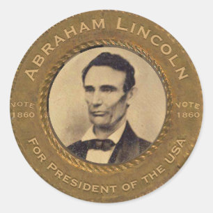 Sticker Rond Bouton Campagne Abraham Lincoln
