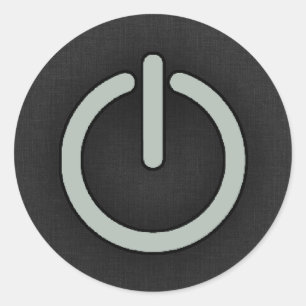Sticker Rond Bouton d'alimentation gris cendré