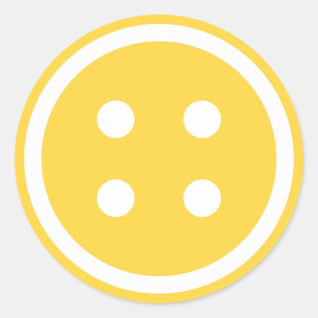 Sticker Rond Bouton de couture orange mignon (Devant)