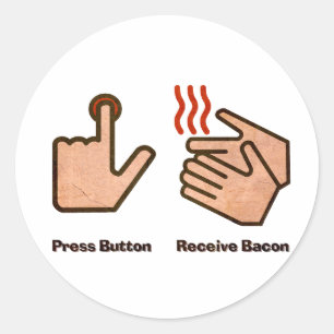 Sticker Rond bouton de touche réception bacon