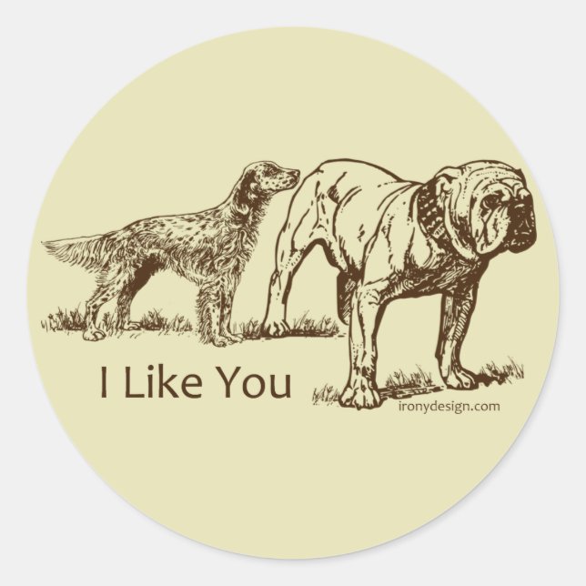 Sticker Rond Bouton des nids de chien (Devant)