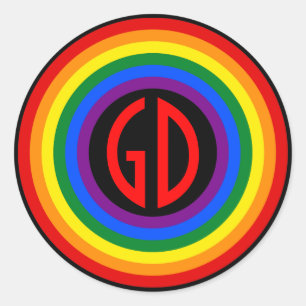 Sticker Rond BOUTON DRAPEAU PLANIFIÉ + votre signe ou votre mon
