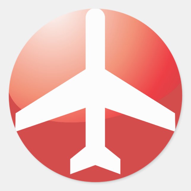 Sticker Rond Bouton Facile rouge de l'avion (Devant)