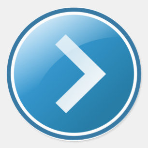 Sticker Rond Bouton Flèche bleue - Droite