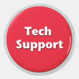 Sticker Rond Bouton Panique rouge du support technique