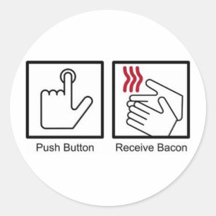 Sticker Rond Bouton poussoir, Bacon de réception - Distributeur