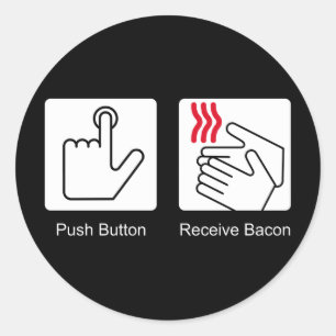 Sticker Rond Bouton poussoir, Bacon de réception - Distributeur