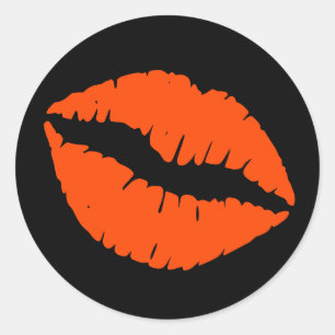 Sticker Rond Bouton rouge noir et orange