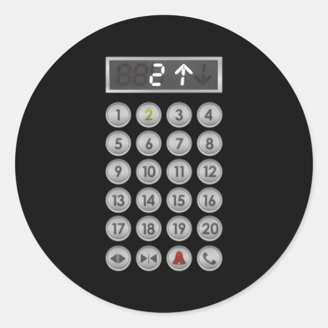 Sticker Rond Boutons ascenseur (Devant)