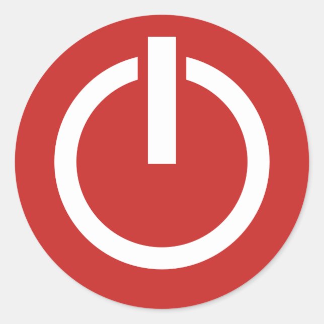 Sticker Rond Boutons de bouton d'alimentation ronds du logo d'a (Devant)