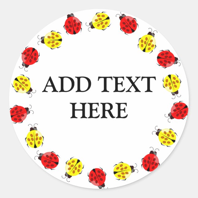 Sticker Rond Boutons De Cartoon Mignons En Rouge Et Jaune (Devant)