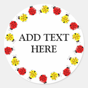 Sticker Rond Boutons De Cartoon Mignons En Rouge Et Jaune