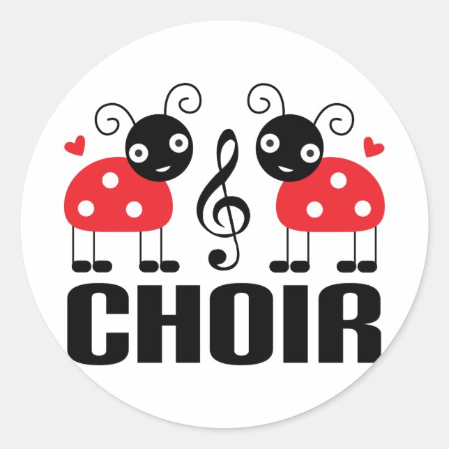 Sticker Rond Boutons rouges de chorale mignons (Devant)