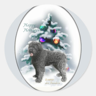Sticker Rond Bouvier des Flandres Cadeaux de Noël