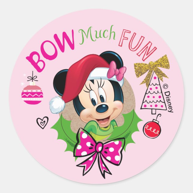 Sticker Rond Bow Much Fun (Devant)