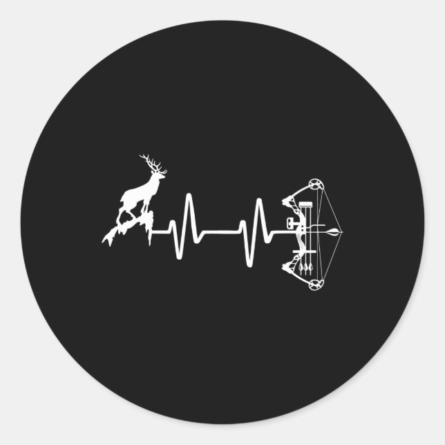 Sticker Rond Bowhunter Deer Hebeat Bow Hunting (Devant)