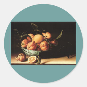 Sticker Rond Bowl of Curacao Oranges de Louise Moillon (1634)