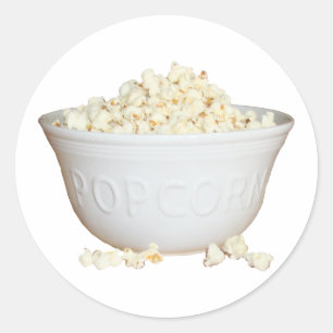 Sticker Rond Bowl of Popcorn