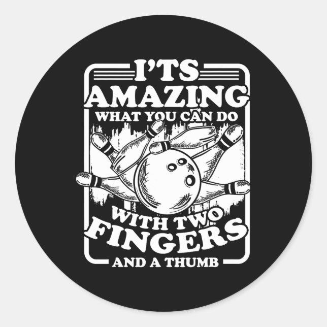 Sticker Rond Bowling Alley Pins Spare Strike 2  (Devant)