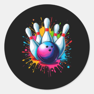 Sticker Rond Bowling Art coloré