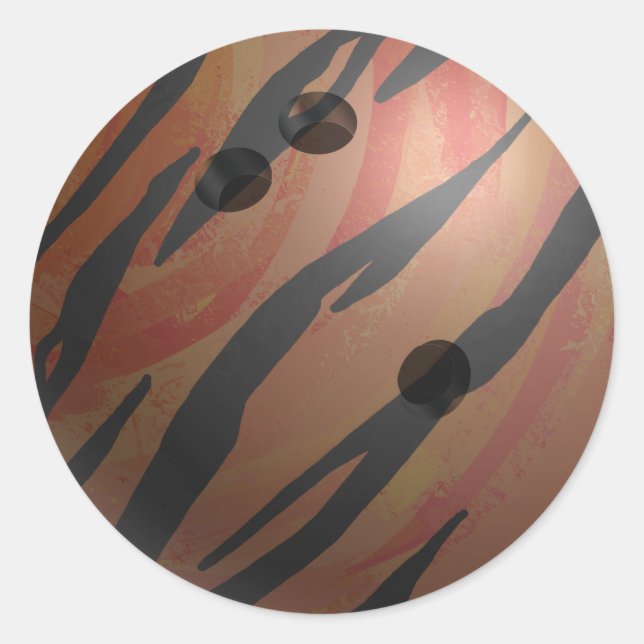 Sticker Rond Bowling Ball Tiger Orange (Devant)