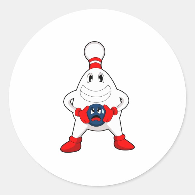 Sticker Rond Bowling Bowling pin Bowling Bowling (Devant)